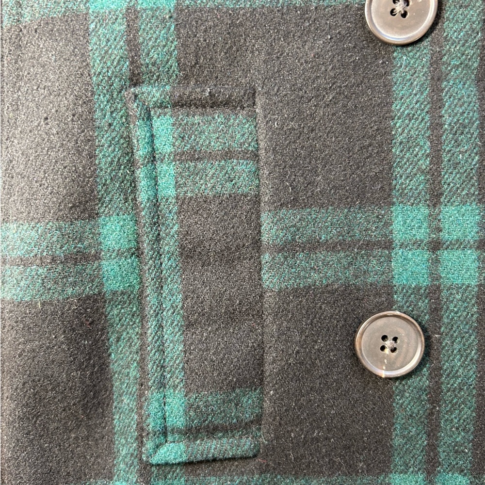 Women’s Old Navy Green and Black Plaid Peacoat size XS - Picture 7 of 7